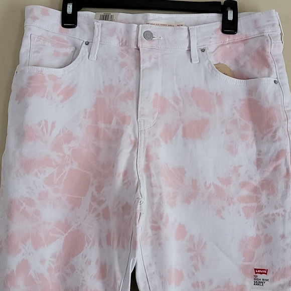 💙HP💙 Levi's High-Rise Rose Overdye Raw Hem Skinny Jeans 16W - Picture 7 of 15